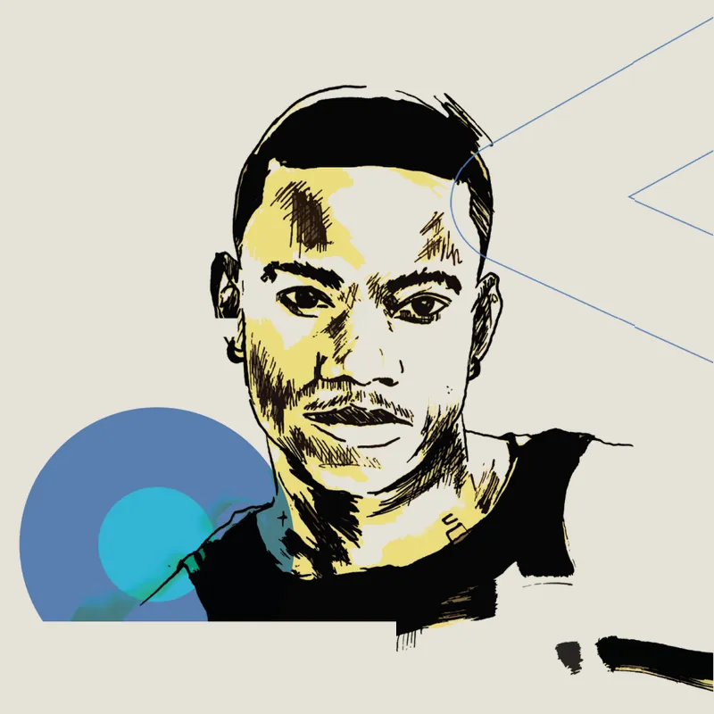 Illustrated portrait of Tadéus Mbatha